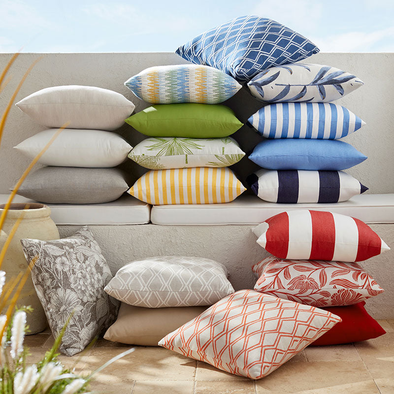 outdoor pillows on bench